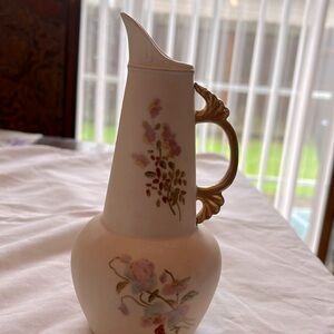 Early 1900 Rudolsatdt German  Ewer pottery hand painted.